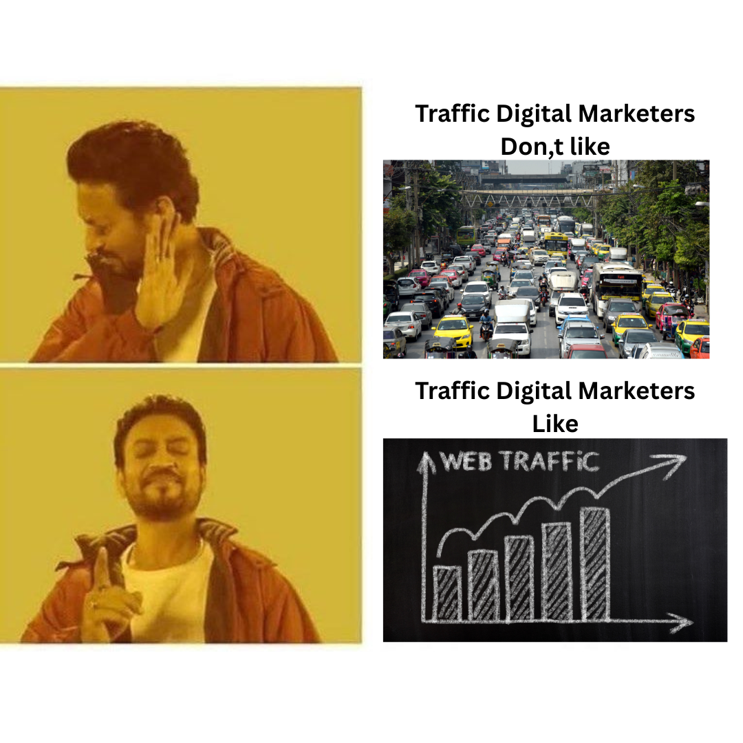 Funny digital marketing meme highlighting social media marketing, SEO, content creation, advertising, and agency life humor.